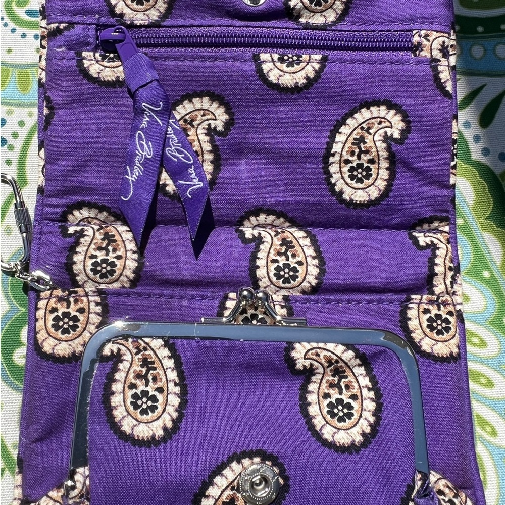 Vera Bradley Purple Quilted Paisley Women's Wallet - Simply Violet Pattern - Picture 2 of 6